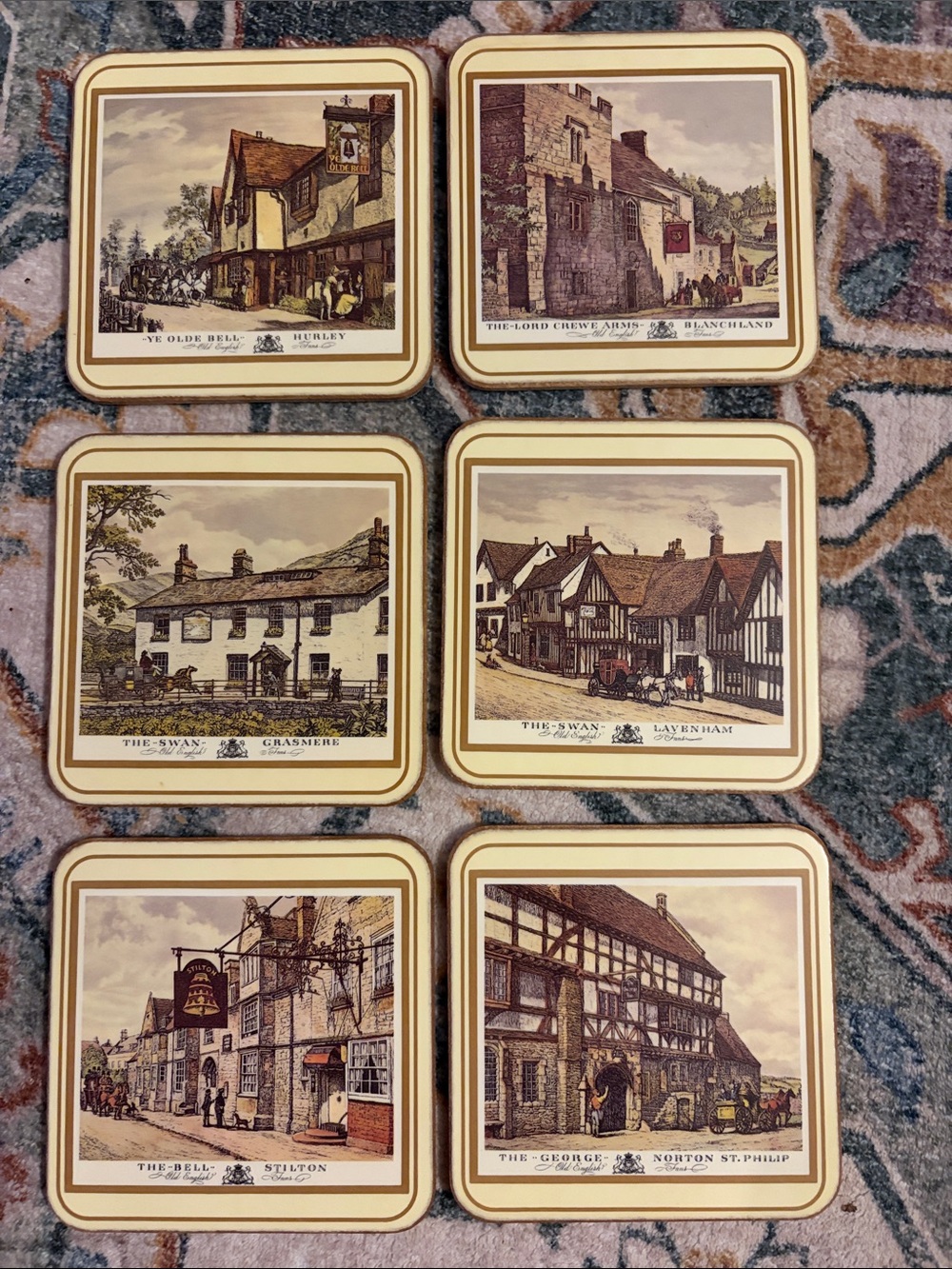 Pimpernel English Inns 6 piece Coaster Set w/ Box